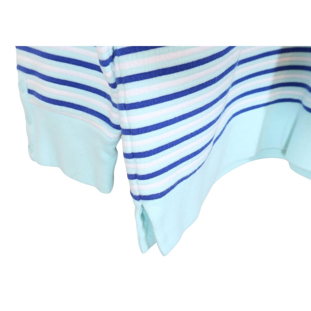 T By Talbots Textured Stripe Button Cuff Mock Nec… - image 4